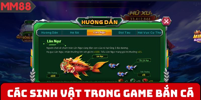 Các sinh vật trong game bắn cá